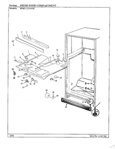 Fresh Food Compartment Diagram and Parts List for 21514-0A  Admiral Refrigerator