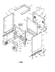 Cabinet Diagram and Parts List for ARG3601W-P1143357NW  Amana Range