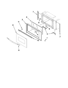 Microwave Door Parts Diagram and Parts List for MMW7530WDW01  Maytag Microwave Oven Combo