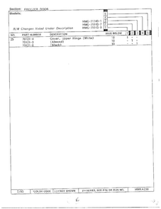 Freezer Door Page 3 Diagram and Parts List for 71143-0A  Admiral Refrigerator