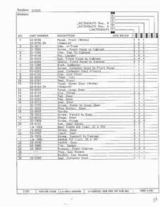 Door Page 2 Diagram and Parts List for 7543A REV A Norge Dryer