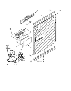 Inner Door Parts Diagram and Parts List for MDB7749SAW0  Maytag Dishwasher