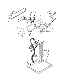 Top And Console Parts Diagram and Parts List for MEDC300XW1  Maytag Dryer