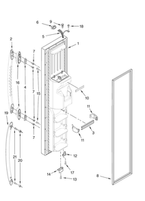 Freezer Door Parts Diagram and Parts List for MSD2550VES00  Maytag Refrigerator