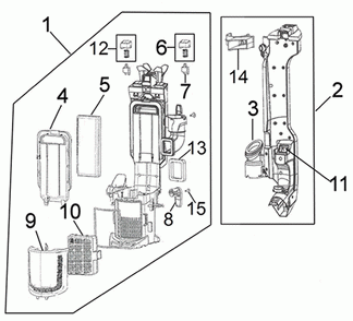 Part Location Diagram of 440008187 Hoover Filter Cover Assembly, Primary