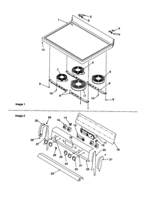 Maintop And Backguard Diagram and Parts List for ART612EE-P1143813NE  Amana Range