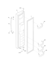 Freezer Door Diagram and Parts List for CRSH268MB7  Crosley Refrigerator