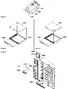 Shelf, Crisper Assemblies & Toe Grille Diagram and Parts List for SGD22TL-P1303510WL  Amana Refrigerator
