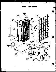 System Components Diagram and Parts List for GFD240 MN04 Caloric Refrigerator
