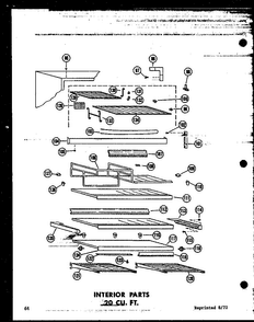 Interior Parts 20 Cu. Ft. Diagram and Parts List for T16J-P60178-1W  Amana Refrigerator