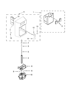 Motor And Ice Container Parts Diagram and Parts List for MSB26C6MDE02  Maytag Refrigerator