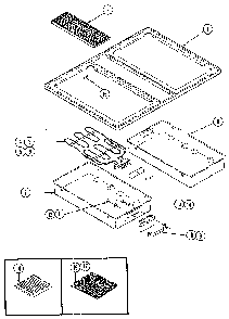 Top Assembly Diagram and Parts List for W238  Jenn-Air Cooktop