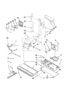 Unit Parts Diagram and Parts List for AFI2538AES7  Amana Refrigerator