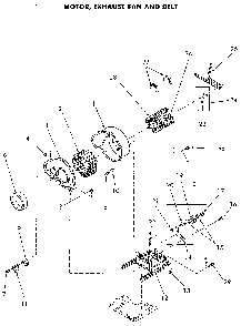 Motor And Exhaust Fan Diagram and Parts List for NG4819L53738  Speed Queen Dryer