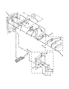 Dispenser Front Parts Diagram and Parts List for JS42PPDUDB15  Jenn-Air Refrigerator