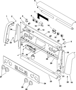 Backguard Diagram and Parts List for ARHC8700WW-P114267  Amana Range