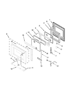 Oven Door Parts Diagram and Parts List for JDRP436WP02  Jenn-Air Range