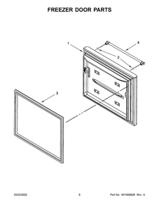 Freezer Door Parts Diagram and Parts List for MFB2055FRZ02  Maytag Refrigerator