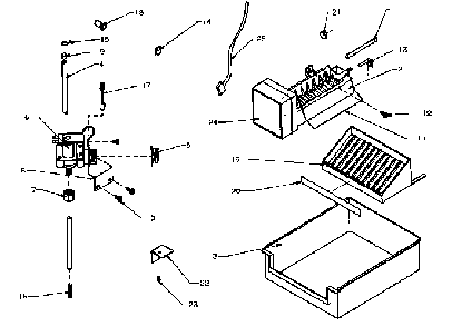Add-on Ice Maker Assembly For Side By Sides Diagram and Parts List for IC2-IC2-ASSEMBLY  Amana Ice Maker