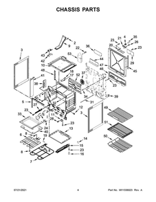 Chassis Parts Diagram and Parts List for JES1450FS3  Maytag Range