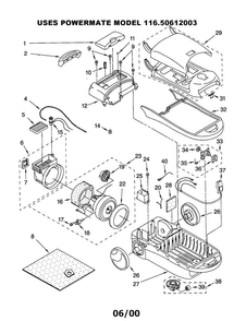 Vacuum Cleaner Diagram and Parts List for 11620612003  Kenmore Canister Vacuum