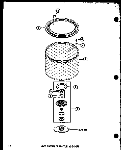 Lint Filter Diagram and Parts List for TAA400 P77040-2W Amana Washer