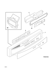 Control Panel Diagram and Parts List for CDB350NW3A  Crosley Dishwasher