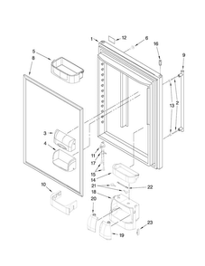 Refrigerator Door Parts Diagram and Parts List for JBL2088HES5  Jenn-Air Refrigerator