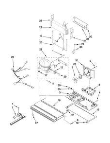 Unit Parts Diagram and Parts List for MBF2556KEQ3  Maytag Refrigerator