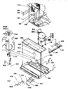 Machine Compartment Assembly Diagram and Parts List for BX22S5E-P1196705WL  Amana Refrigerator