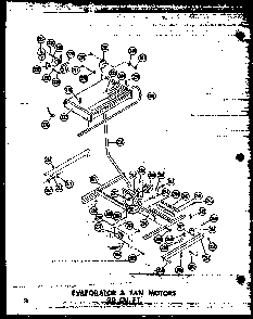 Evaporator & Fan Motors 20 Cu. Ft. Diagram and Parts List for T16W-P60303-53W  Amana Refrigerator