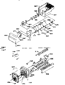 Ice Bucket And Ice Maker Diagram and Parts List for 57085-P1190813WE  Amana Refrigerator