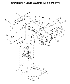 Controls and water inlet parts Diagram and Parts List for MVWC465HW3  Maytag Washer