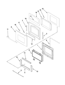 Oven Door Parts Diagram and Parts List for JJW9527DDS29  Jenn-Air Wall Oven