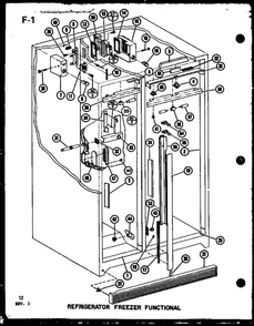 Refrigerator Freezer Functional Diagram and Parts List for IC2-P3641505W-SXS  Amana Refrigerator