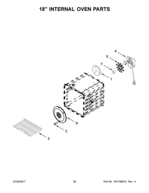 11 - 18" Internal Oven Parts Diagram and Parts List for JLRP548WP01  Jenn-Air Range