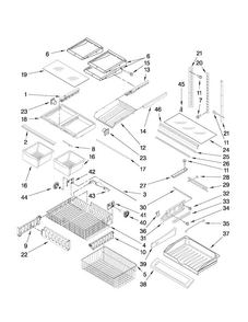Shelf Parts Diagram and Parts List for MFF2258VEB4  Maytag Refrigerator
