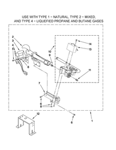 8557891 Burner Assembly Diagram and Parts List for MGDB750YW2  Maytag Dryer