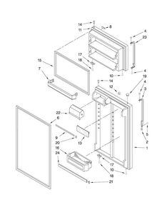 Door Parts Diagram and Parts List for M1TXEMMWS03  Maytag Refrigerator