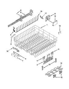 Upper Rack And Track Parts Diagram and Parts List for JDB8700AWS1  Jenn-Air Dishwasher