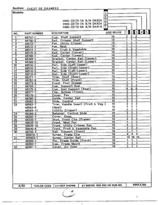 Chest Of Drawers Page 2 Diagram and Parts List for 23173-0A  Admiral Refrigerator
