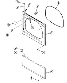 Front Panel Diagram and Parts List for SSE807QF1500  Speed Queen Dryer