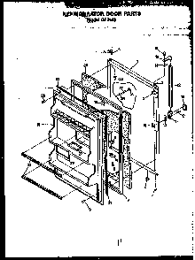 Refrigerator Door Parts Diagram and Parts List for GFS162 MN10 Caloric Refrigerator