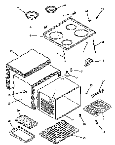Main Top And Oven Assy Diagram and Parts List for ARR632E-P1142617NE  Amana Range