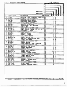 Freezer Compartment Page 2 Diagram and Parts List for HMG-641670  Admiral Refrigerator