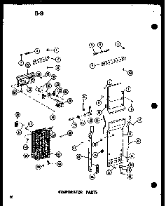 Evaporator Parts Diagram and Parts List for SRI22E-1-C-P74870-26WC  Amana Refrigerator