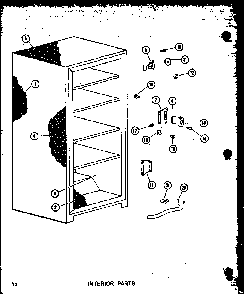 Interior Parts Diagram and Parts List for U23B P60345-52W Amana Freezer