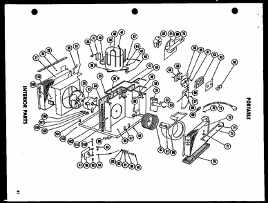 Interior Parts (5-sp) (5p-2em) (6p-2em) (7p-2em) (5-spm) (7p-2e) (6p-5f) Diagram and Parts List for 109-2EM  Amana Air Conditioner
