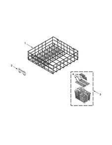 Lower Rack Parts Diagram and Parts List for MDB6769PAW4  Maytag Dishwasher