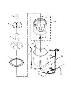 Basket And Tub Parts Diagram and Parts List for 4KATW4830EW0  Admiral Washer